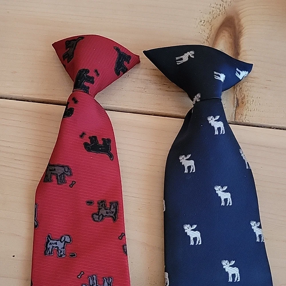 Boys Clip-on Ties - Dog & Moose-10